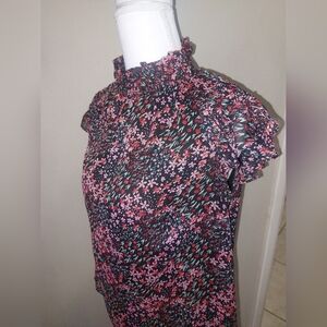 Floral Black and Pink Women's Top